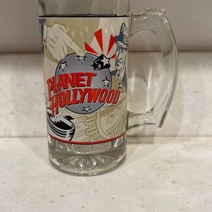 vintage 1991 Planet Hollywood glass mug